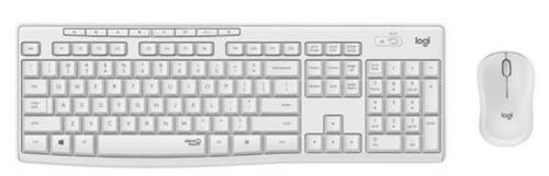 מקלדת ועכבר אלחוטיים צבע לבן Logitech MK295 Silent