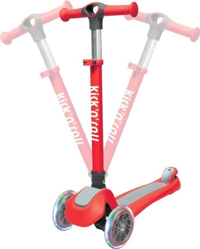 קורקינט מהפכני  עם תאורת LED בגלגלים KICK N' ROLL ורוד