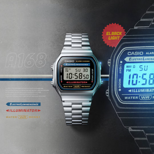 שעון יד קסיו A168WA-1 - CASIO