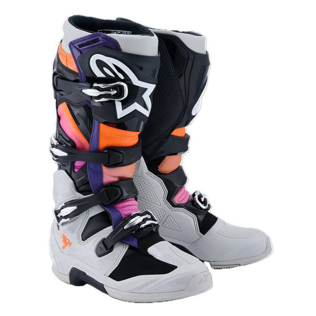 מגף רכיבה אלפינסטארס alpinestars TECH 7 2026 אפור\כתום\סגול