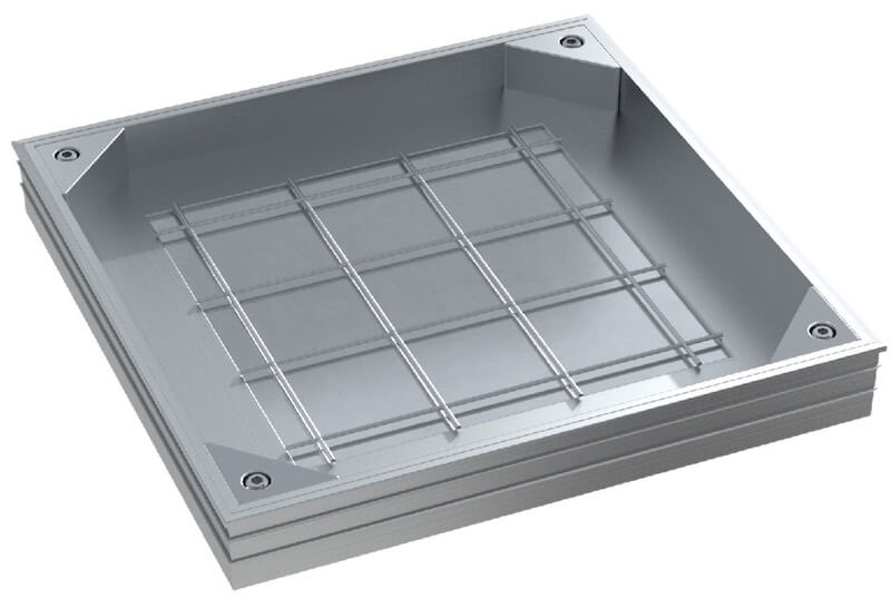 מכסה אלומיניום לביוב 30*30 ס״מ עומס 4 טון Soild Drain