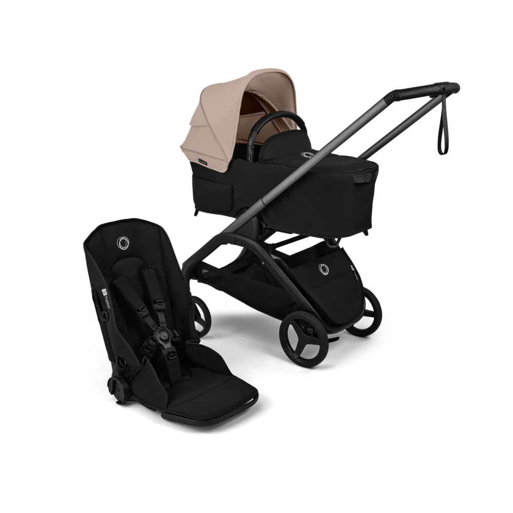 עגלת תינוק דרגונפליי פלוס + Bugaboo Dragonfly Plus - שלד גרפיט | בד שחור | גגון חול מדבר