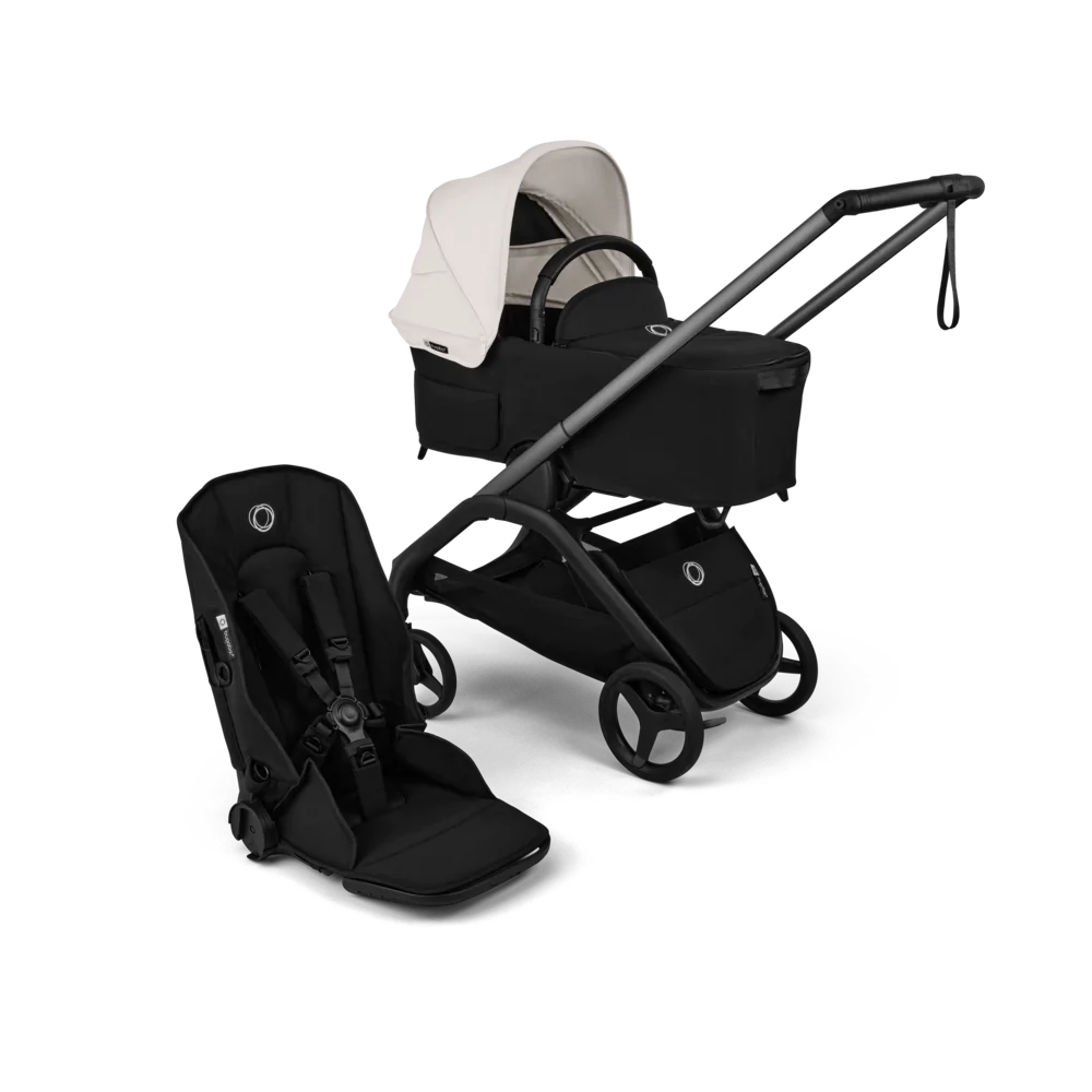 עגלת תינוק דרגונפליי פלוס + Bugaboo Dragonfly Plus - שלד גרפיט | בד שחור | גגון לבן מיסטי