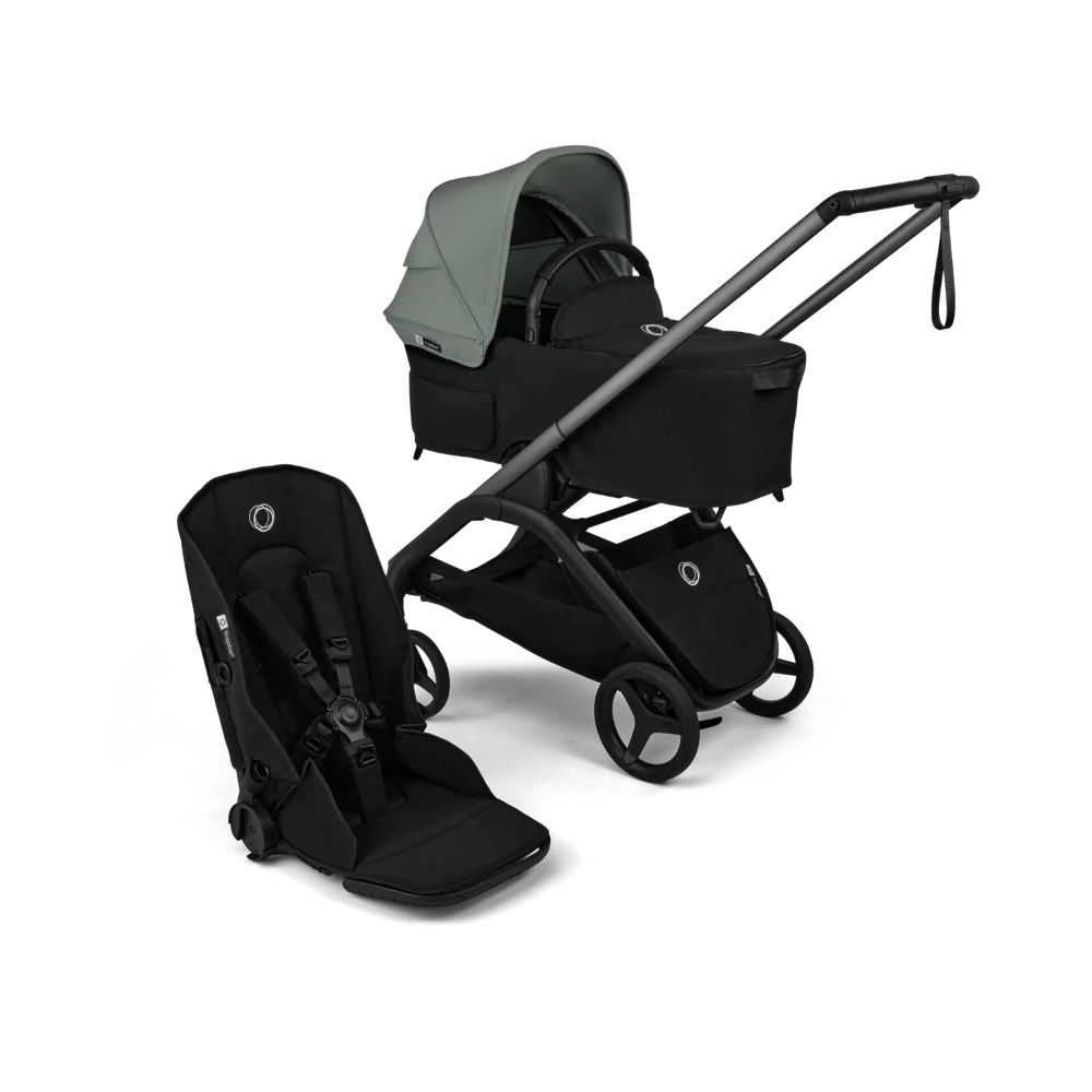 עגלת תינוק דרגונפליי פלוס + Bugaboo Dragonfly Plus - שלד גרפיט | בד שחור | גגון ירוק יער