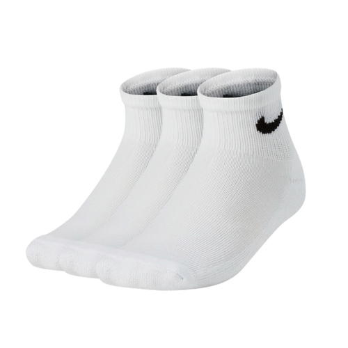 שלישיית גרביים NIKE מידות 23-35 לילדים בגוון לבן גבוהות