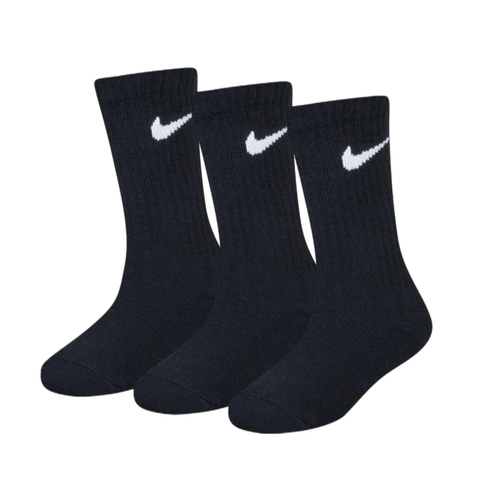 שלישיית גרביים NIKE מידות 23-35 לילדים בגוון לבן גבוהות