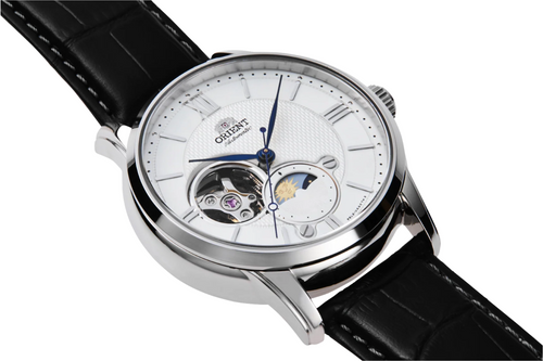 שעון ORIENT אוריינט RA-AS0011S30B מסדרת Sun & Moon Open Heart תמונה 2