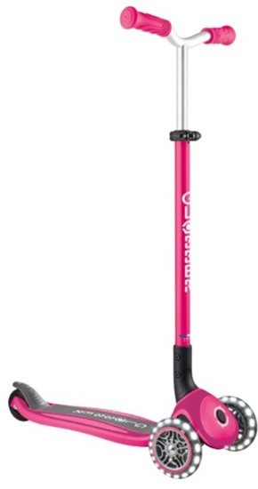 קורקינט 3 גלגלים עם אורות צבע ורוד Globber Master Lights