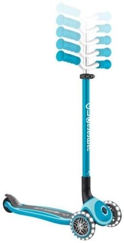 קורקינט 3 גלגלים עם אורות צבע אקווה Globber Master Lights