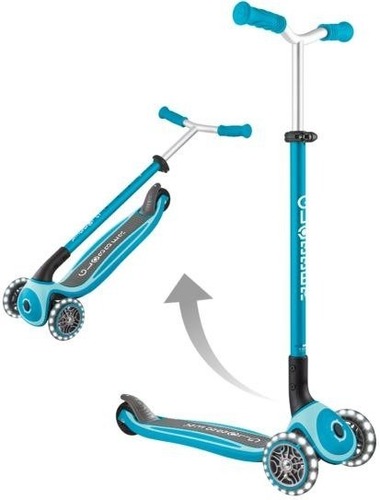קורקינט 3 גלגלים עם אורות צבע אקווה Globber Master Lights