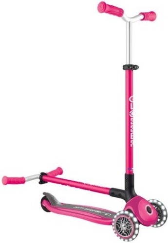 קורקינט 3 גלגלים עם אורות צבע ורוד Globber Master Lights