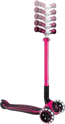 קורקינט 3 גלגלים עם אורות צבע ורוד פוקסיה Globber ACE Lights