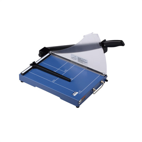 גליוטינה KW-triO 13023 (KW3023) עם בסיס כחול וידית שחורה – מבט בזווית