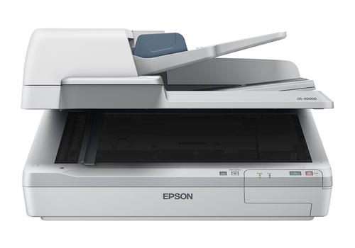 סורק A3 Epson WorkForce DS-60000, מבט חזית עם מכסה הזכוכית פתוח