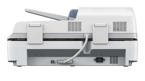 סורק A3 Epson WorkForce DS-60000, מבט אחורי עם חיבורי USB וחשמל