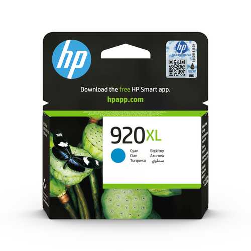 מחסנית דיו מקורית HP 920XL ציאן CD972AE – אריזה, מבט חזית