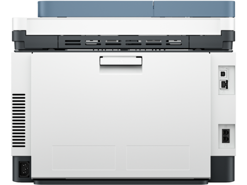 מדפסת לייזר צבעונית משולבת HP Color LaserJet Pro MFP 3302fdw – מבט אחורי עם חיבורי USB, רשת ופקס