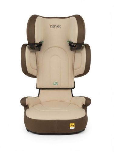 בוסטר מתקפל לרכב דגם SlimFix מבית norvex בתקן i-Size מתקדם וחיבורי ISOFIX - קרם