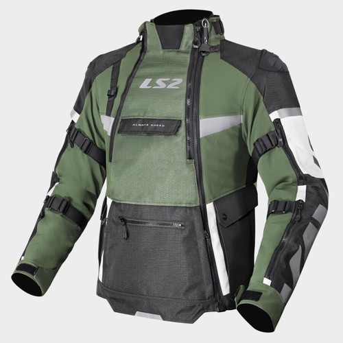 מעיל אדוונצ'ר רב עונתי אל אס 2 שחור / ירוק - LS2 ADVENTURE X-MASTER BLACK\GREEN