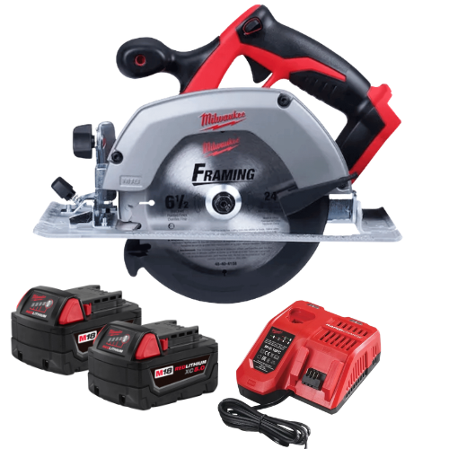 סט מסור עגול מילווקי Milwaukee M18 דגם 2630-20 כולל 2 סוללות 5Ah ומטען 