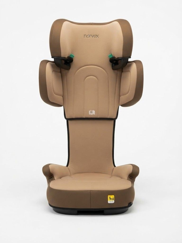 בוסטר מתקפל לרכב דגם SlimFix מבית norvex בתקן i-Size מתקדם וחיבורי ISOFIX - קפה