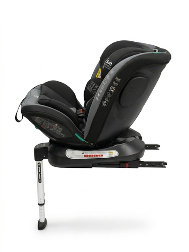 כיסא בטיחות מסתובב R360° בתקן i-Size מגיל לידה ועד גיל 12 עם רגלית תמיכה וחיבורי ISOFIX - שחור