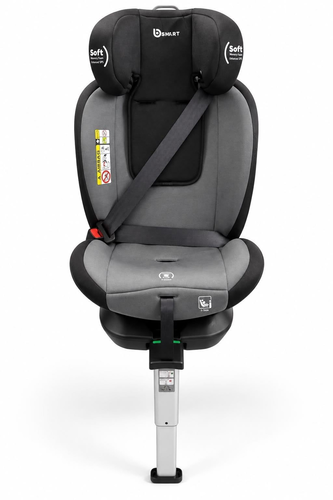 כיסא בטיחות מסתובב R360° בתקן i-Size מגיל לידה ועד גיל 12 עם רגלית תמיכה וחיבורי ISOFIX - שחור