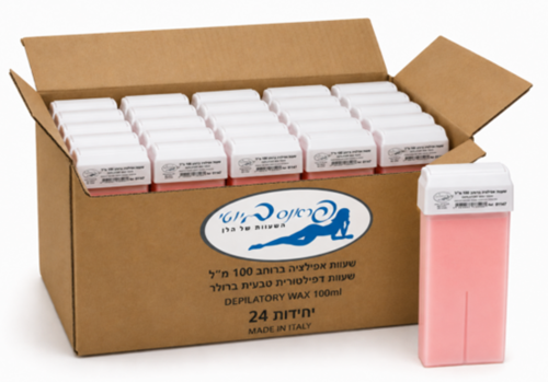 קרטון שעווה ברולר להסרת שיער 24 יחידות × 100 מ״ל – טבעי או ורוד | France Beauty