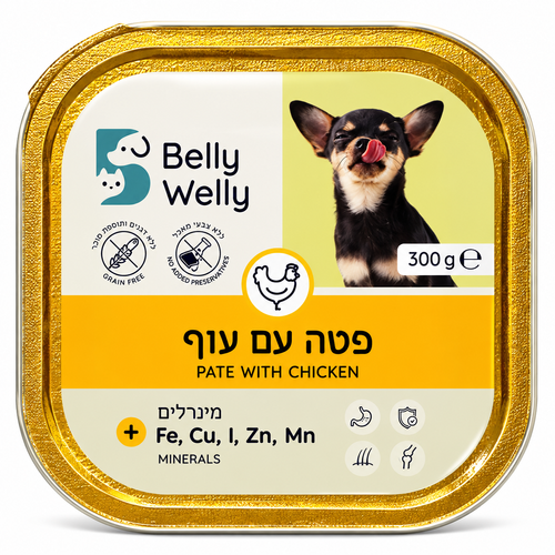 פטה בלי וולי לכלב 300 גרם עוף