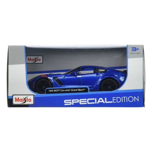 דגם מכונית קורבט גרנד ספורט - Maisto 1:24 Special Edition 2017 Chevrolet Corvette Blue