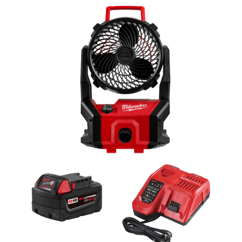 מאוורר מילווקי Milwaukee M18 Brushless PACKOUT 0818-20 כולל סוללת 5Ah ומטען