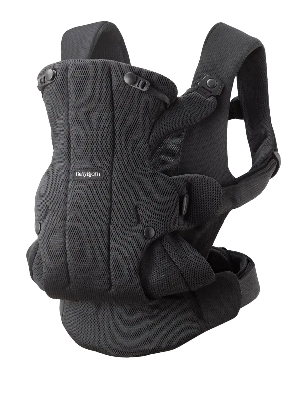 מנשא תינוק דגם הולד Baby Bjorn HOLD בייבי ביורן מגיל לידה ועד 18 חודשים אוורירי נושם שחור
