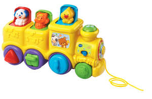 רכבת חיות קופצות מנגנת בעברית - צהוב