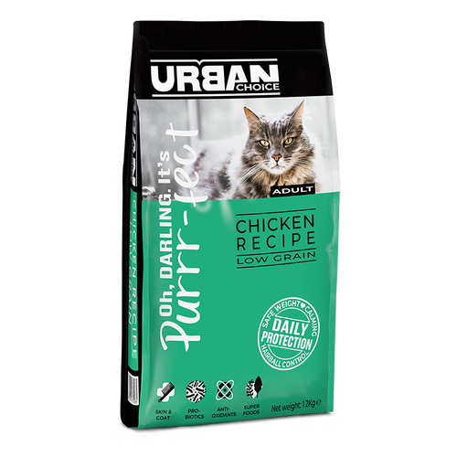 אורבן צ'ויס מזון יבש לחתול בוגר על בסיס עוף - Urban Choice Adult Chicken