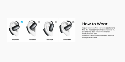 ‏⁧אוזניות ⁦Anker Soundcore AeroFit⁩ 2 ⁦AI Assistant Wireless Open Ear Clip⁩ עם עוזרת ⁦AI⁩ קולית - צבע לבן⁩‏