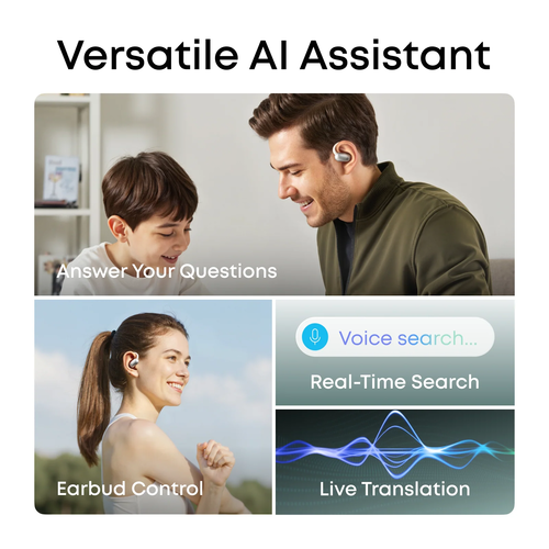 ‏⁧אוזניות ⁦Anker Soundcore AeroFit⁩ 2 ⁦AI Assistant Wireless Open Ear Clip⁩ עם עוזרת ⁦AI⁩ קולית - צבע לבן⁩‏