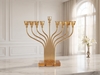 חנוכיה מתכת שילוב קריסטל 