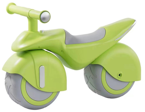 אופנוע איזון 2 גלגלי TPE רחבים במיוחד לילדים Bibo Go בעיצוב מודרני עם אפקטים קוליים - ירוק