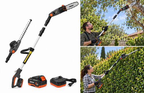 ​ סט גוזם גדר חי נטען 18 וולט + ומסור שרשרת 8'' 3 מטר 102901-004  Hunter [סוללה+מטען ]