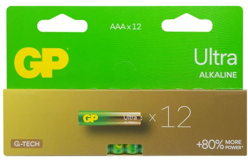 12 סוללות GP Ultra Alkaline AAA 1.5V
