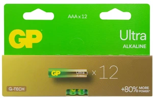 12 סוללות GP Ultra Alkaline AAA 1.5V