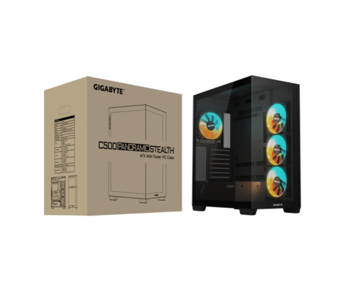 מארז | GIGABYTE C500 PANORAMIC STEALTH Mid-Tower4X120mm ARGB Fans