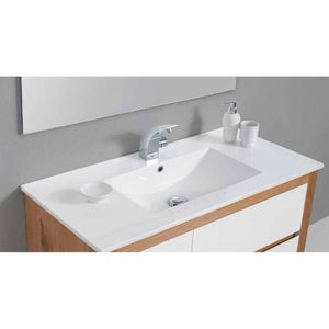 ארון אמבטיה נטורל NATURAL – 80 ס"מ, 2 מגירות + כיור חרס אינטגרלי