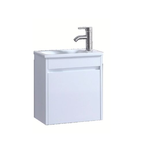ארון אמבטיה סילבר SILVER – 43 - דלת אחת, לבן מבריק - כיור לבן
