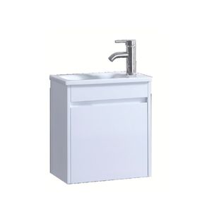 ארון אמבטיה סילבר SILVER – 43 - דלת אחת, לבן מבריק - כיור לבן