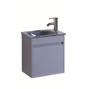 ארון אמבטיה סילבר SILVER – 43 - דלת אחת, אפור מבריק - כיור אפור