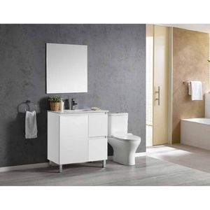 קאלו עומד מגירות ודלת, כיור אינטגרלי – 100 2 + 2 דלתות - פורמייקה לבן שקמה