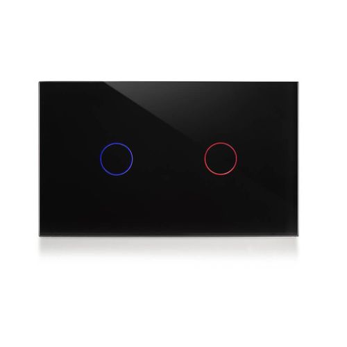 מפסק חכם WIFI ניסקו סמארט 2 לחצנים לקופסה מלבנית 3 מקום שחור