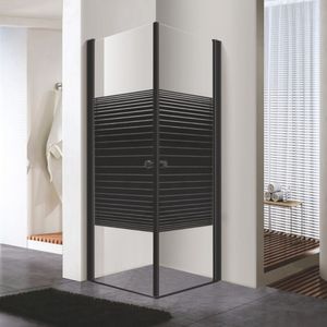 טווין שחור (קוביות פסים) TWIN BLACK – פינתי 80x80 שחורות