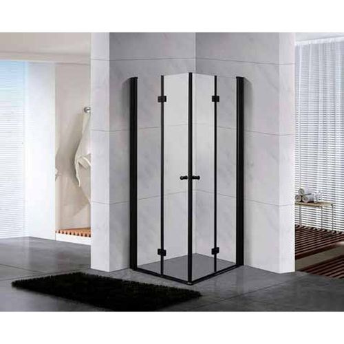 PLATINUM שחור פלטיניום הרמוניקה – פינתי 90x90, פרזול, זכוכית שקופה